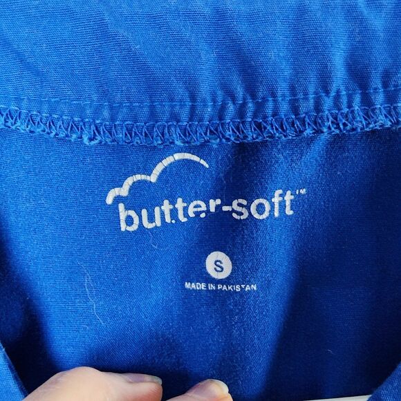 Butter Soft Embellished Scrub Top Blue Size Small - Picture 3 of 10